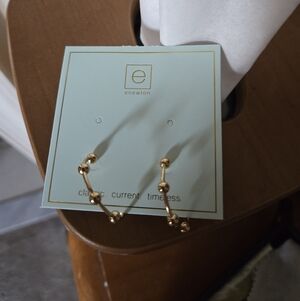 E Newton Beaded Simplicity 1" Post 4mm Gold Earrings